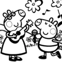 Peppa Pig’s Magical Music Festival Coloring Page