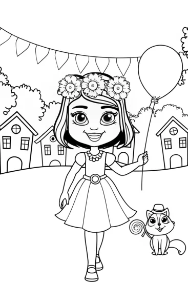 A coloring page of Mirabel’s Enchanted Animal Parade Coloring Page
