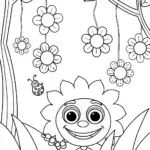 Huggy Wuggy’s Enchanted Garden Coloring Page