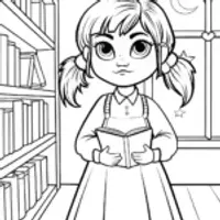 Gabby’s Adventure in the Enchanted Library Coloring Page