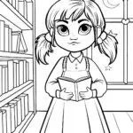 Gabby’s Adventure in the Enchanted Library Coloring Page