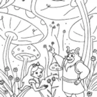 Belle and Beast’s Enchanted Garden Coloring Page