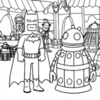 Batman and the Time-Traveling Robot Coloring Page