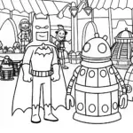 Batman and the Time-Traveling Robot Coloring Page
