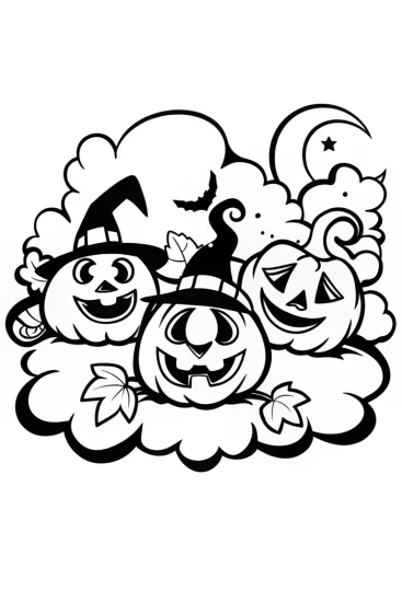 A coloring page of The Pumpkin Parade Coloring Page