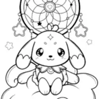 Cinnamoroll’s Magical Dream Catcher Coloring Page