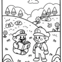 Mario and Luigi’s Nature Quest Coloring Page