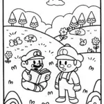 Mario and Luigi’s Nature Quest Coloring Page