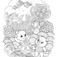 Care Bears Underwater Adventure Coloring Page