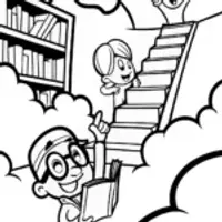 Blippi in the Magical Library Coloring Page