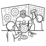 Captain America’s Shield Building Adventure Coloring Page