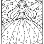 Celestial Dreams: The Starry Dance Coloring Page