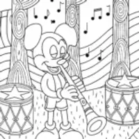 Mickey Mouse’s Musical Journey Coloring Page