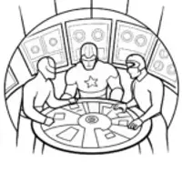 Avengers Team Strategy Session Coloring Page
