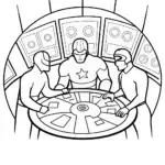 Avengers Team Strategy Session Coloring Page