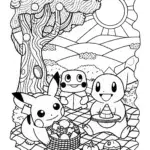 Pokémon Picnic Party Coloring Page