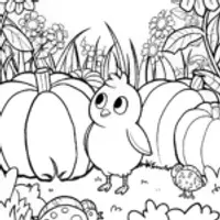 Chick’s Garden Adventure Coloring Page