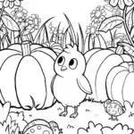 Chick’s Garden Adventure Coloring Page