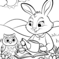 The Springtime Garden Tea Party Coloring Page