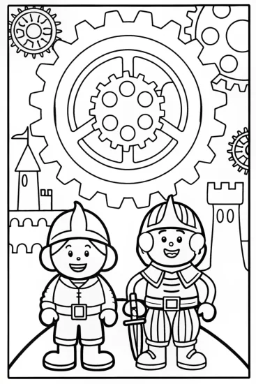 A coloring page of Mario and Luigi’s Time-Traveling Adventure Coloring Page