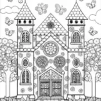 Butterfly Castle Adventure Coloring Page