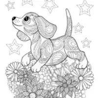 Puppy Explorer in a Bubble Land Coloring Page