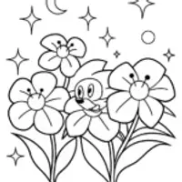 Sonic’s Galactic Garden Coloring Page