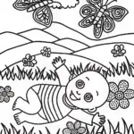 Baby’s Enchanted Butterfly Journey Coloring Page