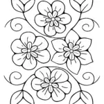 Whimsical Flower Mosaic Coloring Page