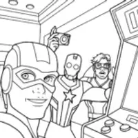 Avengers Arcade Adventure Coloring Page