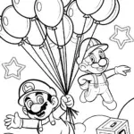 Mario and Luigi’s Balloon Adventure Coloring Page