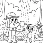 Bluey and Bingo’s Jungle Adventure Coloring Page