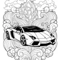 Lamborghini and the Elemental Guardians Coloring Page