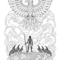 Demon Slayer and Phoenix Coloring Page