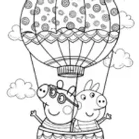 Peppa Pig’s Balloon Adventure Coloring Page