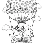 Peppa Pig’s Balloon Adventure Coloring Page