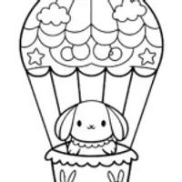 Cinnamoroll’s Cupcake Balloon Voyage Coloring Page
