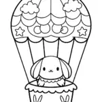 Cinnamoroll’s Cupcake Balloon Voyage Coloring Page