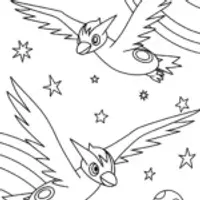 Latios and Latias Cosmic Coloring Page
