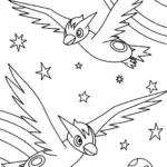 Latios and Latias Cosmic Coloring Page