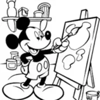 Mickey Mouse’s Magical Art Adventure Coloring Page