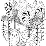 Squishmallow Llama and Cupcake Coloring Page