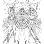Rainbow High’s vibrant runway showcase coloring page
