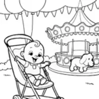 Baby’s Fun Fair Adventure Coloring Page