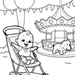 Baby’s Fun Fair Adventure Coloring Page