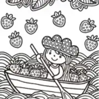Strawberry Shortcake’s Leafy Boat Journey Coloring Page