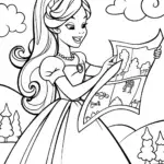 The Princess and the Enchanted Map Coloring Page