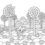 Tails’ Candy Land Adventure Coloring Page