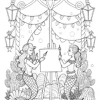 Mermaid Gala Coloring Page
