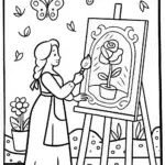 Belle’s Enchanted Garden Studio Coloring Page